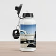 thumbnail image 2 of Vintage Car Aluminum Water Bottle, American Classic Old Style Fifties Auto Wheels Transportation History Art Print, Aluminum Insulated Spill-Proof Travel Sports Water Bottle, Blue Beige, by Ambesonne, 2 of 4