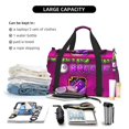 thumbnail image 4 of Saiise Geometry Dash Print Travel Duffel Bag,Weekender Bags for Women Men with Shoe Compartment,Carry on Overnight Bag with Toiletry Bag, 4 of 6