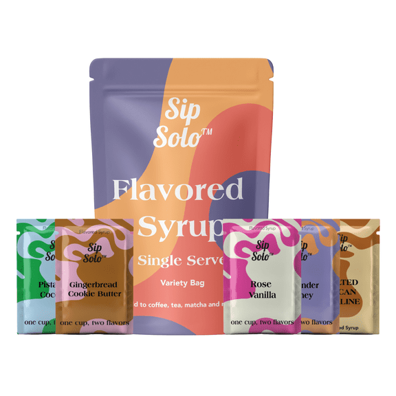 Sip Solo Flavored Syrup, 10 pack, Single-Serve Variety Bag