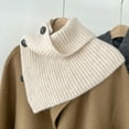 thumbnail image 2 of HAPIMO Winter Womens Scarf Fall Scarves Ribbed Knit Faux Collar Side Buttons Detachable Sweater Turtleneck Solid Color Neck Warmer Scarf Wrap for Women Christamas Gift, 2 of 4