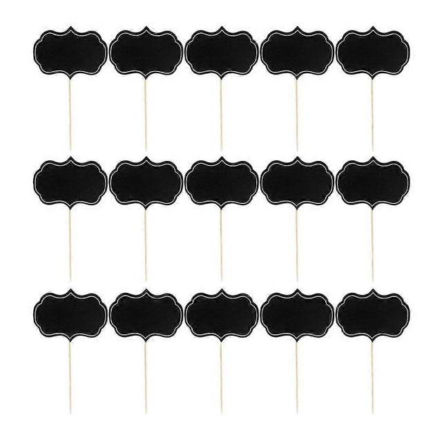 24 Pcs Black Label Charcuterie Accessories Chalkboard Wedding Cupcake Topper Cheese Board Labels Buffet Food Labels