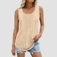 thumbnail image 5 of Timegard Womens Plus Size Tank Top Round Neck Pleated Casual Tunic Top Solid Color Comfy Sleeveless, 5 of 6