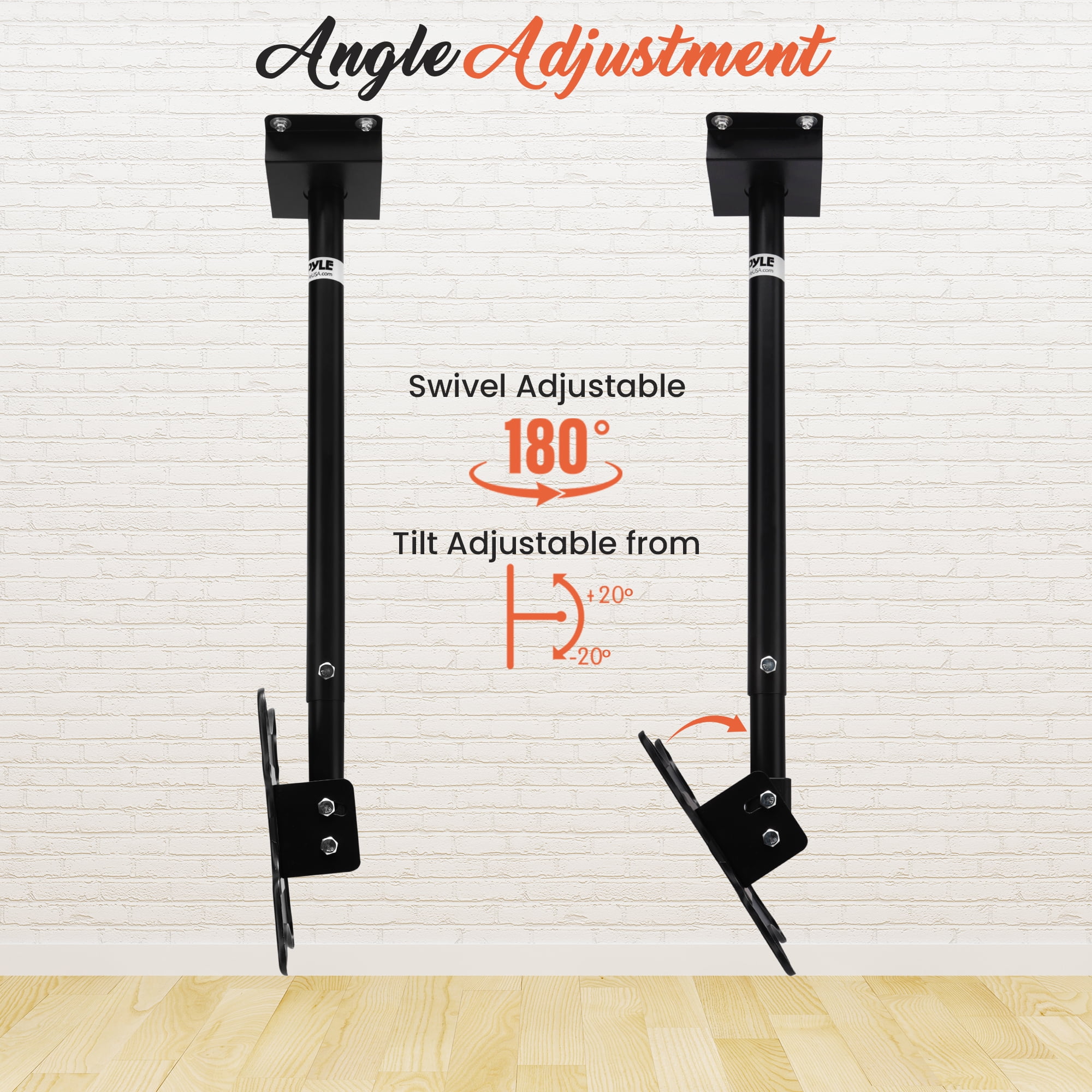 PYLE PCTVM15 - Universal Tilt, Swivel and Height Adjustable TV Ceiling Mount Bracket Fits Virtually All 23” - 42'' TVs (Flat Panel HDTV, LCD, LED, Plasma and Smart TVs)