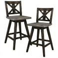 thumbnail image 5 of Lexicon Amsonia Wood Dining Swivel Counter Stools in Distressed Gray (Set of 2), 5 of 5