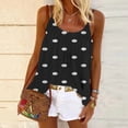thumbnail image 2 of Débardeurs Femme, Hauts Imprimés Mode Décontractés Sans Manches à Plis, Camisoles à Col Rond, Blouse, 2 of 5