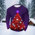 thumbnail image 1 of Amzcrzy Sudadera Para Hombre Con Estampado Navideño, Manga Larga, Cuello Redondo, Color Morado, 3Xl, 1 of 4