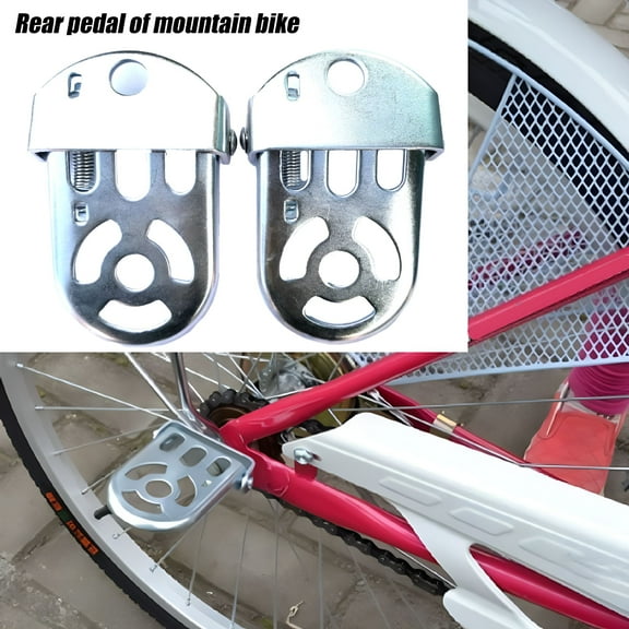 MELIVO Bike Foot Peg - 1 Pair of Folding Steel Foot Pegs - Strong Loading Capacity - Anti-rust - Footrest Pedals for MTB