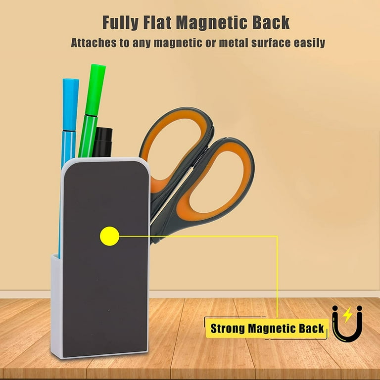 2-Pack Magnetic Dry Erase Marker Holders - Yellow Pen Organizers For Whiteboard, Refrigerator & Metal Surfaces
