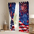 thumbnail image 3 of Manfei Usa Flag Kitchen Curtains,Festival Fireworks Stars Black Out Curtains Pack of 2 (42x63 Each), 3 of 7