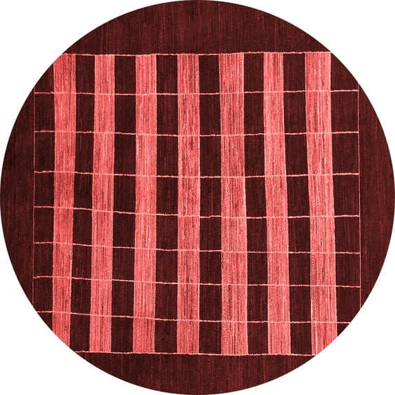 Ahgly Company Indoor Round Abstract Red Modern Area Rugs, 4' Round