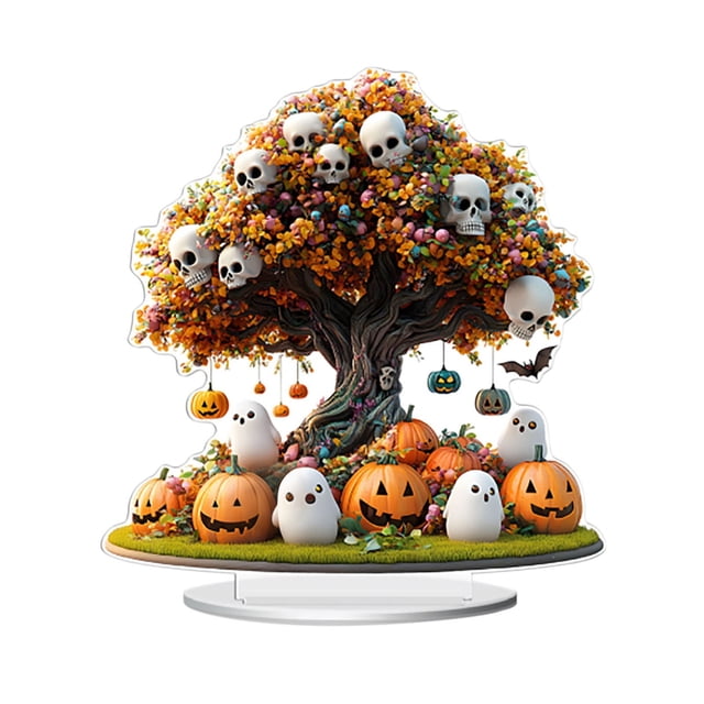 Cartel acrílico de Halloween para mesa, placa acrílica 2D con calabazas para interior, decoración para bandeja escalonada, cartel decorativo de Halloween para mesa, decoración para salón y escritorio.