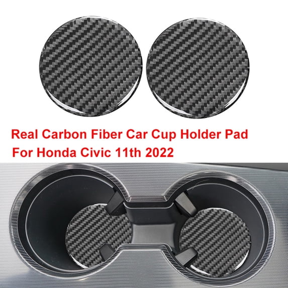 POSSBAY Central Control Water Cup Groove Mat Trim For Honda Civic 11th 2022 Carbon Fiber