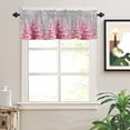 thumbnail image 2 of Pink Christmas Tree Valances for Windows Xmas Pine Tree Winter Snowflakes Grey Rod Pocket Curtain Valance Window Treatment Short Curtains for Kitchen Living Room, 58"x16", 2 of 5