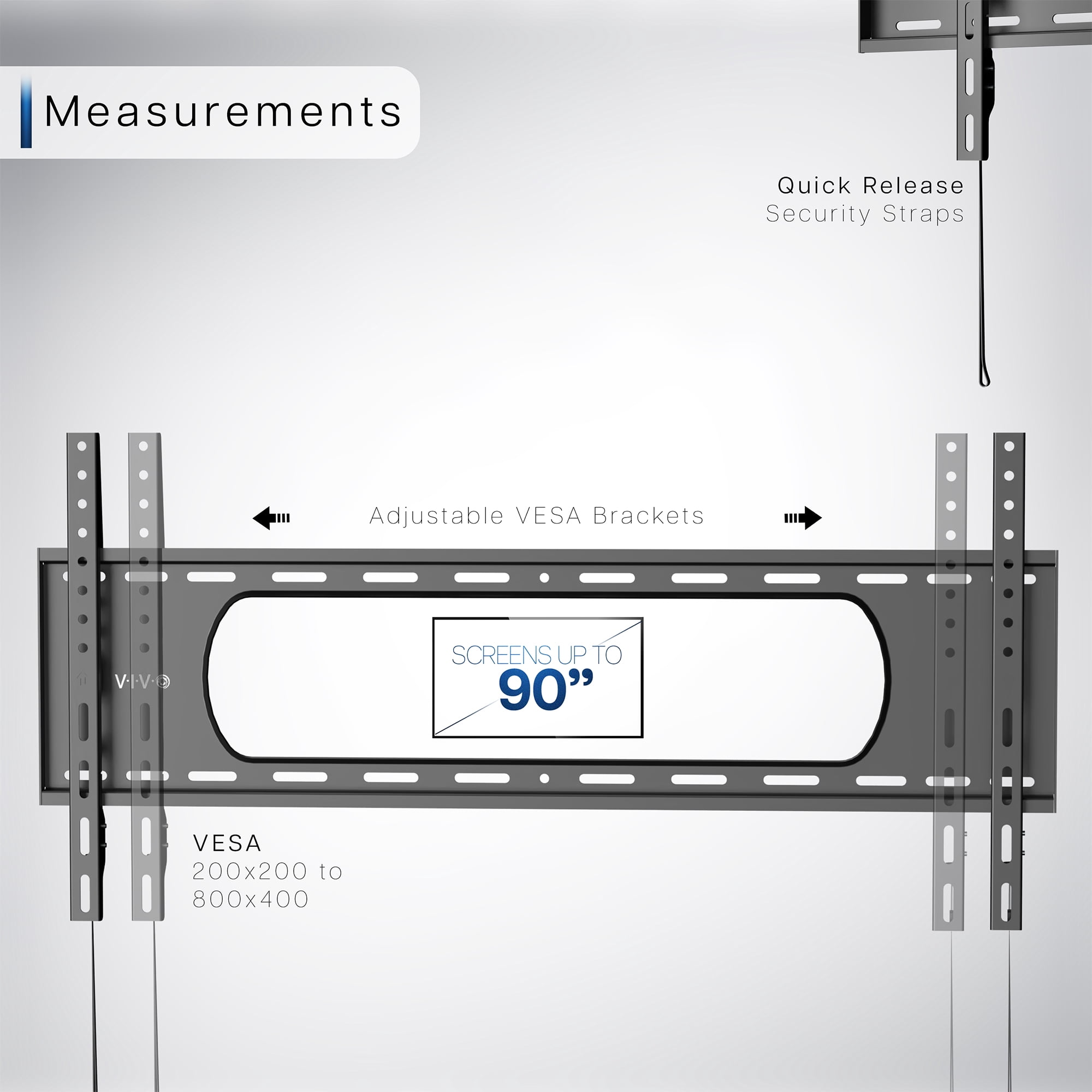 VIVO Ultra Heavy Duty TV Wall Mount for Screens up to 90" Curved and Flat Panel