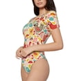 thumbnail image 3 of Picia Colorful Chicken Womens One Piece Swimsuits Modest Tummy Control Bathing Suits Lace Up Slimming Swim Suit-XX-Large, 3 of 9