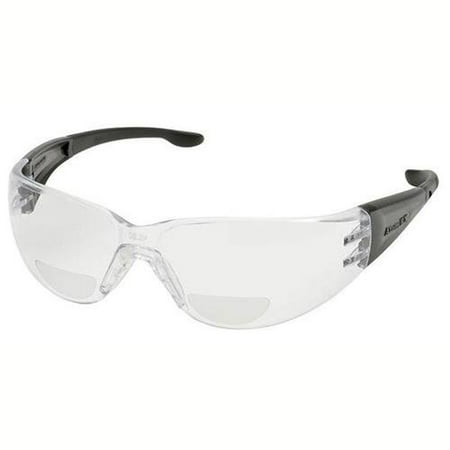 RX-401 Bifocal Safety Glasses, 1.5 Diopter in Clear HC/PC Lens, Gray Temples/Black Tips, Ballistic Rated, Meets ANSI Z87.1-2010 By