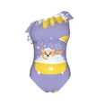 thumbnail image 4 of Yiaed Corgi Washing in Bathtub Print Women One Piece Swimsuits Tummy Control One Shoulder Bathing Suits Pattern Ruffle Swimwear-Medium, 4 of 8