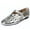 Silvery, variant on CHICVOMEY Breathable Mesh Mary Jane Shoes for Women Leather Ballet Flats with Buckle Fashion Fishnet Flats for Women Casual & Work Fashion Flats