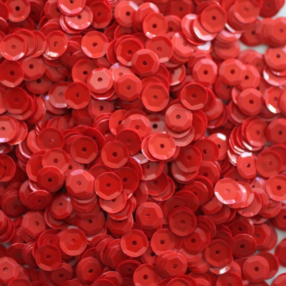 Bright Red Cup Sequins 6mm Opaque Made in USA