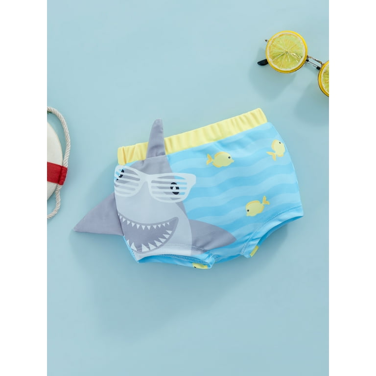 Baby / Kids’ Swim Briefs - Blue with Tiger Print