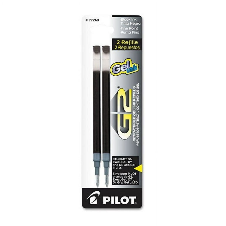 Pilot G2 07 Black, 0.7mm Fine Point, Black Gel Ink, Rollerball Pens &  Refills