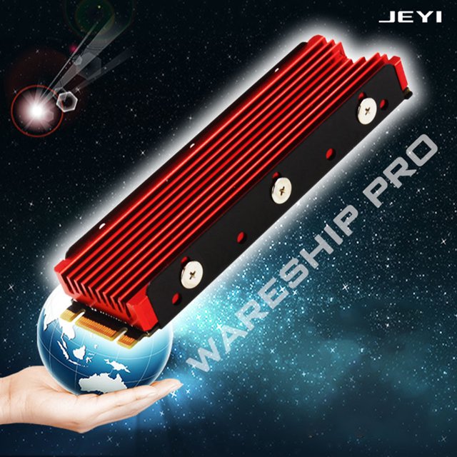 Disipador De Calor M2 JEYI M.2 NVME NGFF 2280 SSD Disipador de calor Computadora Refrigeración Almohadillas térmicas (Rojo)