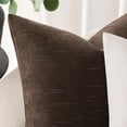 thumbnail image 3 of Fancy Homi 2 Pcs Chocolate Brown Decorative Textured Chenille Throw Pillow Cover 20x20 Inch for Living Room Couch Bed sofa, soft Soild Square Farmhouse Vintage Cushion Case, Modern Home Décor, 50cm, 3 of 7
