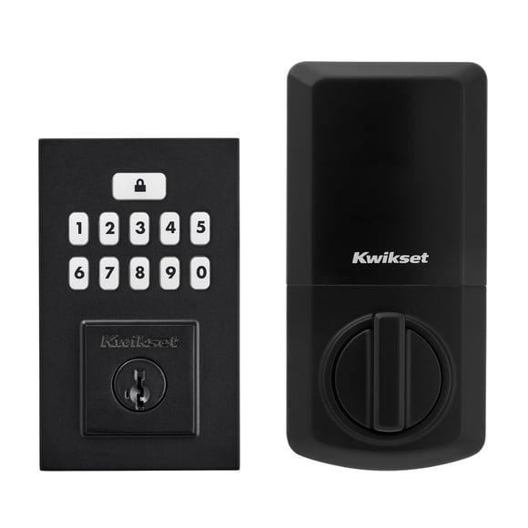 Kwikset SmartCode 260 Cerrojo con teclado electrónico sin llave, teclado protegido Microban, cerradura de puerta automática, seguridad con rellave SmartKey