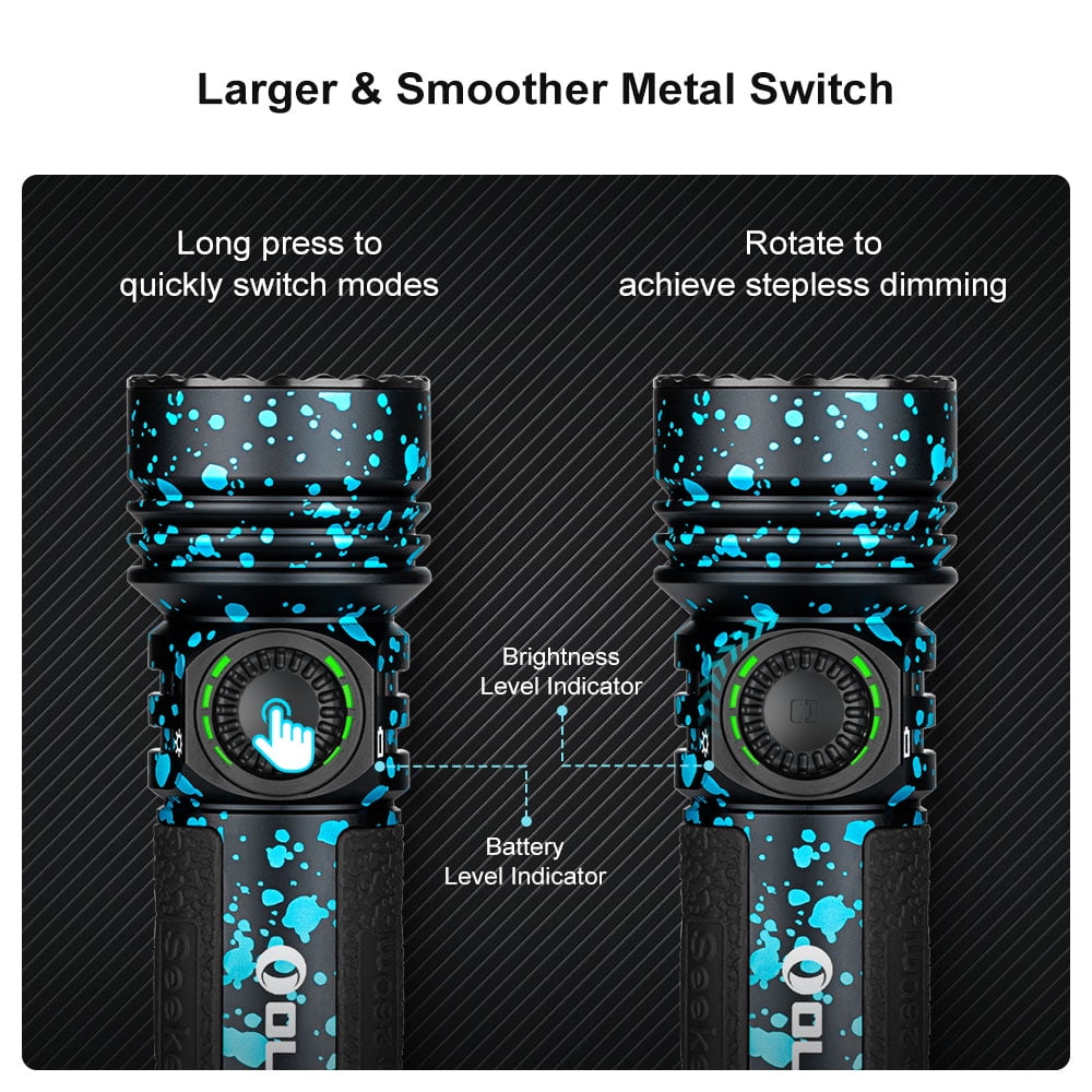 Olight Seeker 4 Pro Rechargeable Flashlight, 4600 Lumens LED with USB C Holster, Waterproof