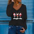 thumbnail image 3 of Aayomet Funny Tshirts Sweaters for Women Long Sleeve V Neck Solid Color Fashion Tops,Black XL, 3 of 4