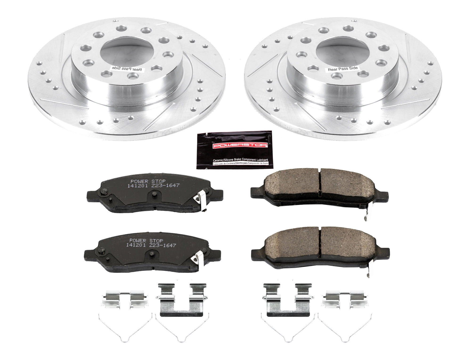 PowerStop Rear Z23 Evolution Sport Carbon-Fiber Ceramic Brake Pad and Drilled & Slotted Rotor Kit Fits: DODGE Select Models K6371