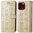 thumbnail image 4 of Funda Cartera FOXDOCK para iPhone 15 ProMax , Flip PU con Relieve de Gatos y Perros, Tarjetero y Soporte, 4 of 6