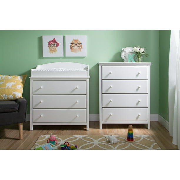 South Shore Cotton Candy Changing Table with 4Drawer Chest, Multiple