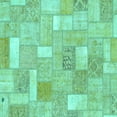 thumbnail image 1 of Ahgly Company Indoor Square Patchwork Turquoise Blue Transitional Area Rugs, 6' Square, 1 of 4