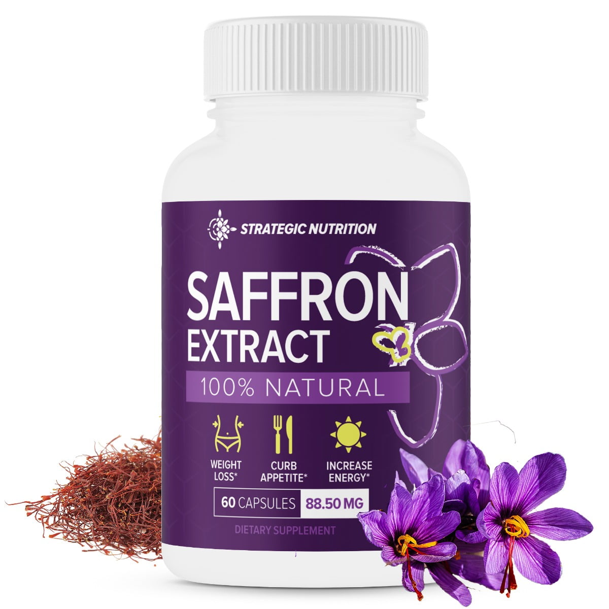 Saffron Capsules – Extract Supplement that Supports Healthy Weight Loss &amp; Mood for both Women &amp; Men – All Natural &amp; Made in USA