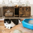 thumbnail image 4 of TROPOW Cat Litter Box Enclosure 55.1" Double Litter Box Furniture Large Cat Box Enclosure Kitty Litter Box for 2 Cats Hidden Cat Litter Cabinet Double Cage with Cat Litter pad Rattan Door,Retro, 4 of 7
