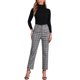 thumbnail image 2 of Pantalones de trabajo de cuadros recortados para mujer INSPIRE CHIC, con botones, en gris y negro, 2 of 6