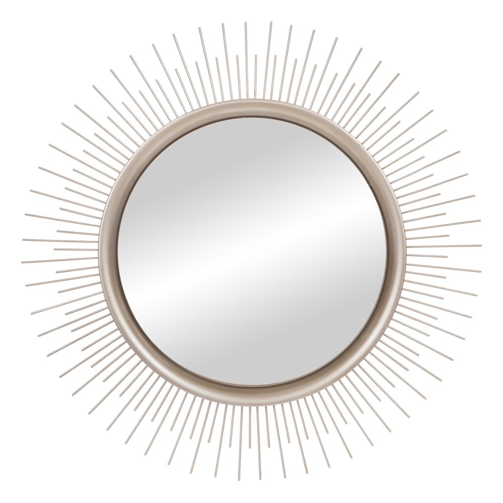 Brushed Silver Sunburst Wall Accent Mirror 30"x30" by Patton Wall Decor