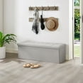 thumbnail image 4 of VECELO 30" Foldable Tufted Linen Ottoman, Storage Bench Foot Rest Stool/Seat Toy Chest, Gray, 4 of 9