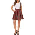 thumbnail image 2 of DARING DIVA Women's Tartan Plaid Skater Suspender Skirt L Red Green, 2 of 6