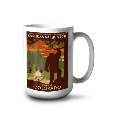 

15 fl oz Ceramic Mug Creede Colorado Home of Sasquatch Dishwasher & Microwave Safe