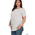 thumbnail image 2 of Zenana Plus Size Short Sleeve Round Neck & Hem Relaxed Fit Casual Tee Shirt Top, 2 of 5