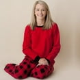 thumbnail image 4 of Matching Family Pajamas Sets Christmas PJ's Red Long Sleeve Tee and Plaid Pants Loungewear, 4 of 7