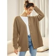 thumbnail image 4 of GHSDFBB Cardigan pour Femmes 2023 Ouvert Surdimensionné Bouton Léger Chandails Col en V Cardigans Amples Tricotés, 4 of 7