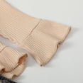 thumbnail image 5 of 2T Baby Girls Clothes 3T Girls 2PCS Fall Winter Outfits Set Solid Color Toddler Girls Long Sleeve Irregular Top Denim Pants Set Apricot, 5 of 9