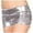 a#25Silver124, variant on CAIVO Metallic Rave Booty Dance Shorts Imitation Light Women Short Underwear Solid Color Daily Bottoms Classic
