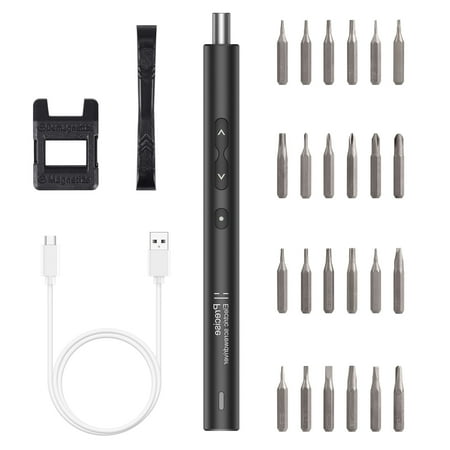 

Electric Screwdriver AMIR Screwdriver Set 28 IN 1 Cordless Precision Screwdriver Set Rechargeable Magnetic Repair Tool Kit for Phones Watches Laptops Black