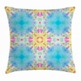 thumbnail image 1 of Psychedelic Decor Throw Pillow Cushion Cover, Kaleidoscopic Design Abstract Art Blurred Wavy Ornaments Oriental Image, Decorative Square Accent Pillow Case, 20 X 20 Inches, Pink Blue, by Ambesonne, 1 of 2