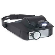 Carson LumiVisor Magnifier - Head Worn Visor LED Lighted (Magnification: 2x/3x/5x/6x) (LV-10) , Black