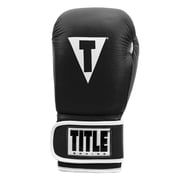TITLE Boxing Pro Style Leather Training Boxing Gloves 3.0, 16 oz, Black/White